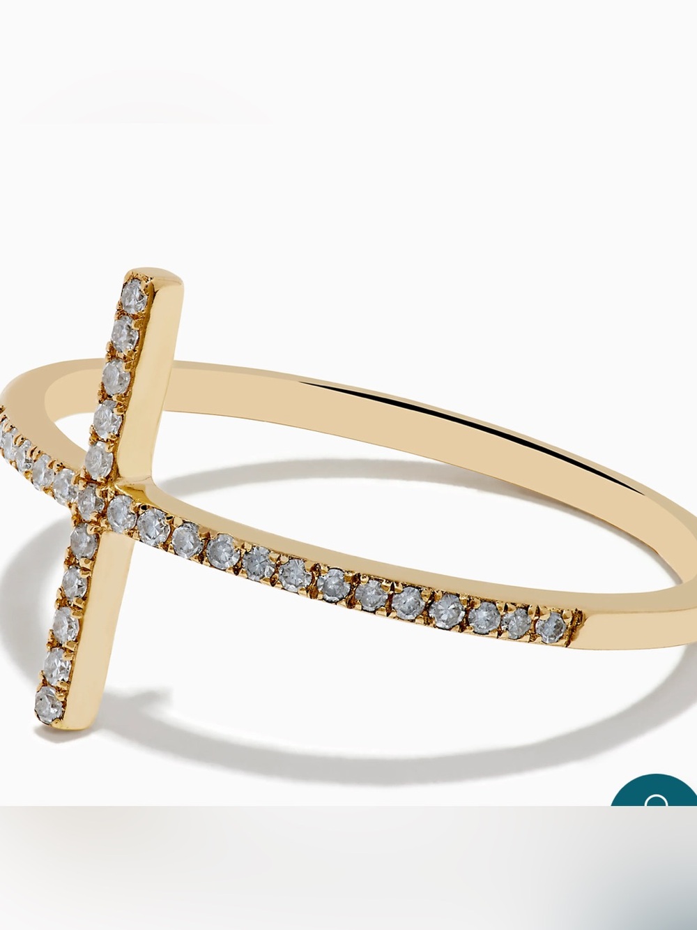 EFFY 14 K Gold and diamonds T-Bar Pavé Diamond  Ring - Women Jewelry